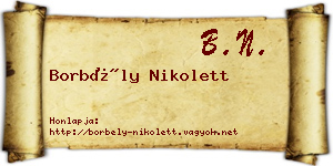 Borbély Nikolett névjegykártya