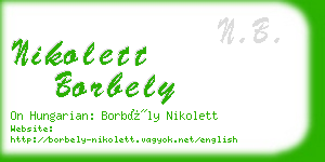 nikolett borbely business card